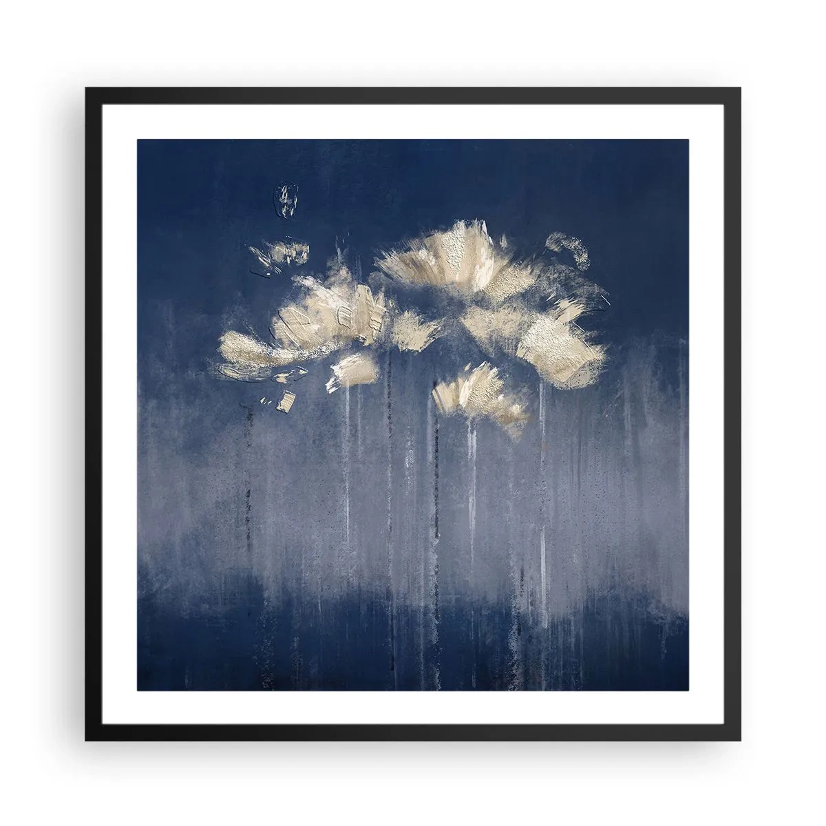 Affisch i svart ram - Som kronblad i vinden - 60x60 cm