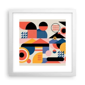 Affisch i vit ram - Komposition: Lek - 30x30 cm