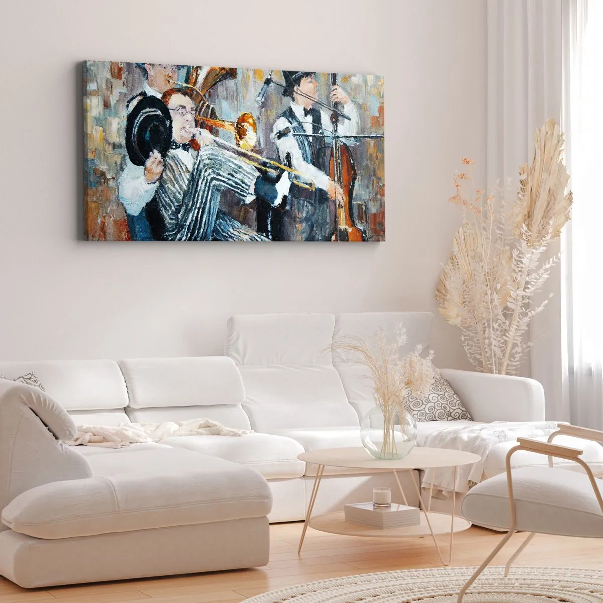 Canvastavla - Bild på duk - Hela den jazzmusiken - 140x50 cm