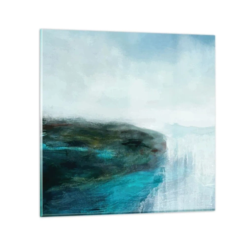 Glastavla - Bild på glas - Marin abstraktion - 50x50 cm