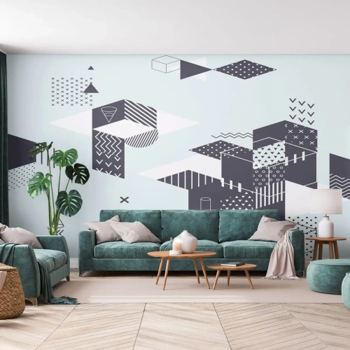 Fototapet Standard Eco - Modern geometrisk abstraktion - 100x70cm - I matematikerns själ - Modern väggdekoration för vardagsrum och sovrum ARTTOR