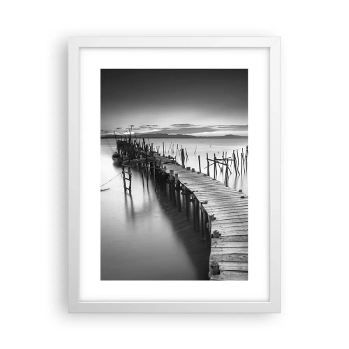 Affisch i vit ram - Den glömda strandens ro - 30x40 cm