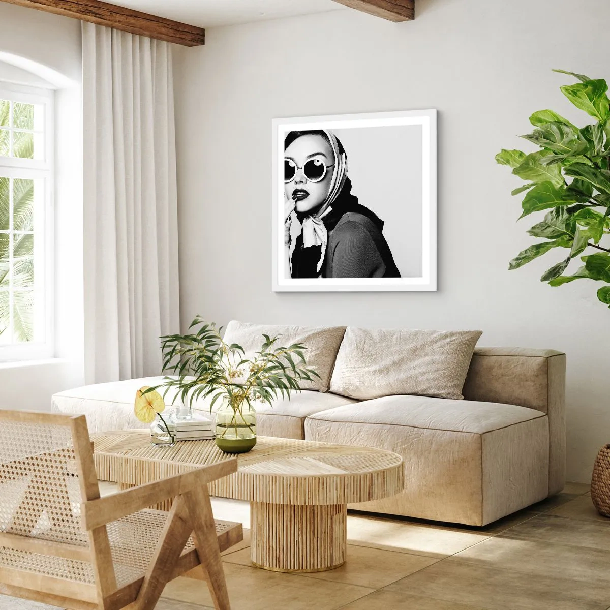 Affisch i vit ram - Hälsningar från 60-talet - 40x40 cm