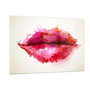 Glastavla - Bild på glas - Rödare nyans än rött - 120x80 cm