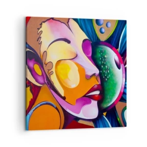 Canvastavla - Bild på duk - Känna på med färg - 50x50 cm