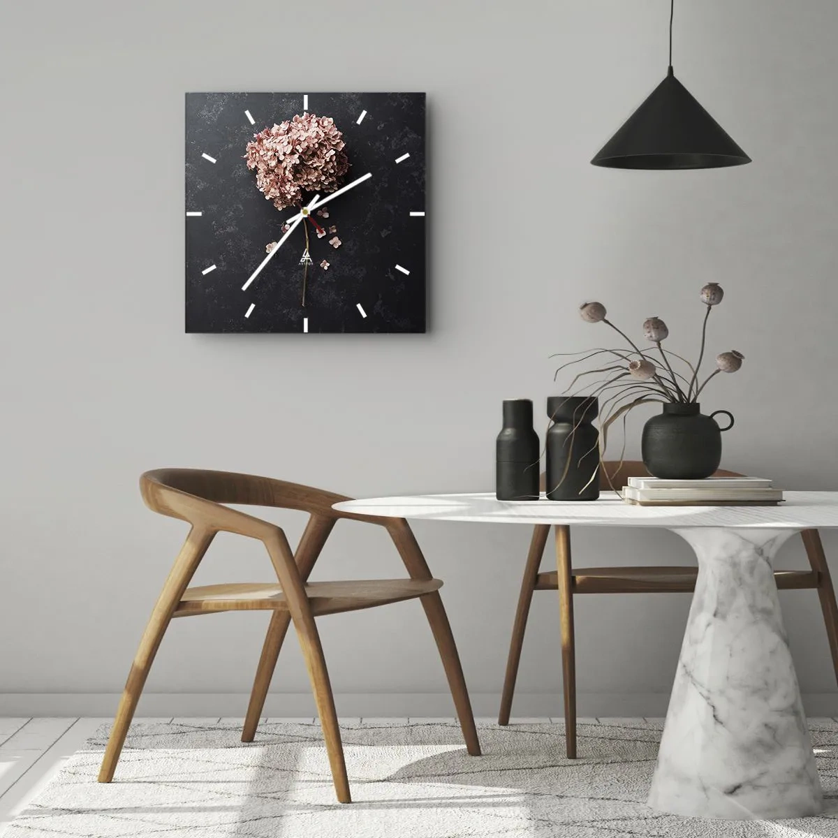 Väggklocka - Klocka på glas - Ett verkligt romantiskt tecken - 40x40 cm