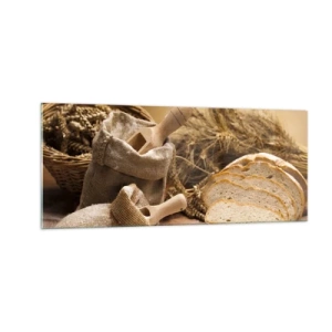 Glastavla - Bild på glas - Skivat bröd - 100x40 cm