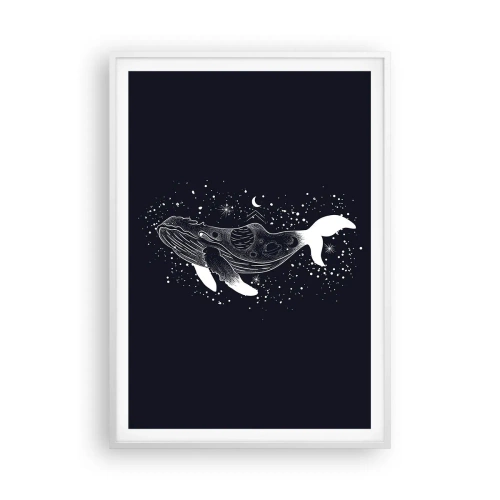 Affisch i vit ram - I universumets hav - 70x100 cm