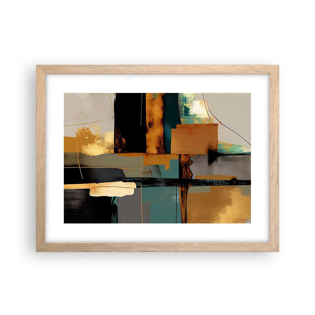 Affisch i ram av ljusek - Abstraktion - ljus och skugga - 40x30 cm