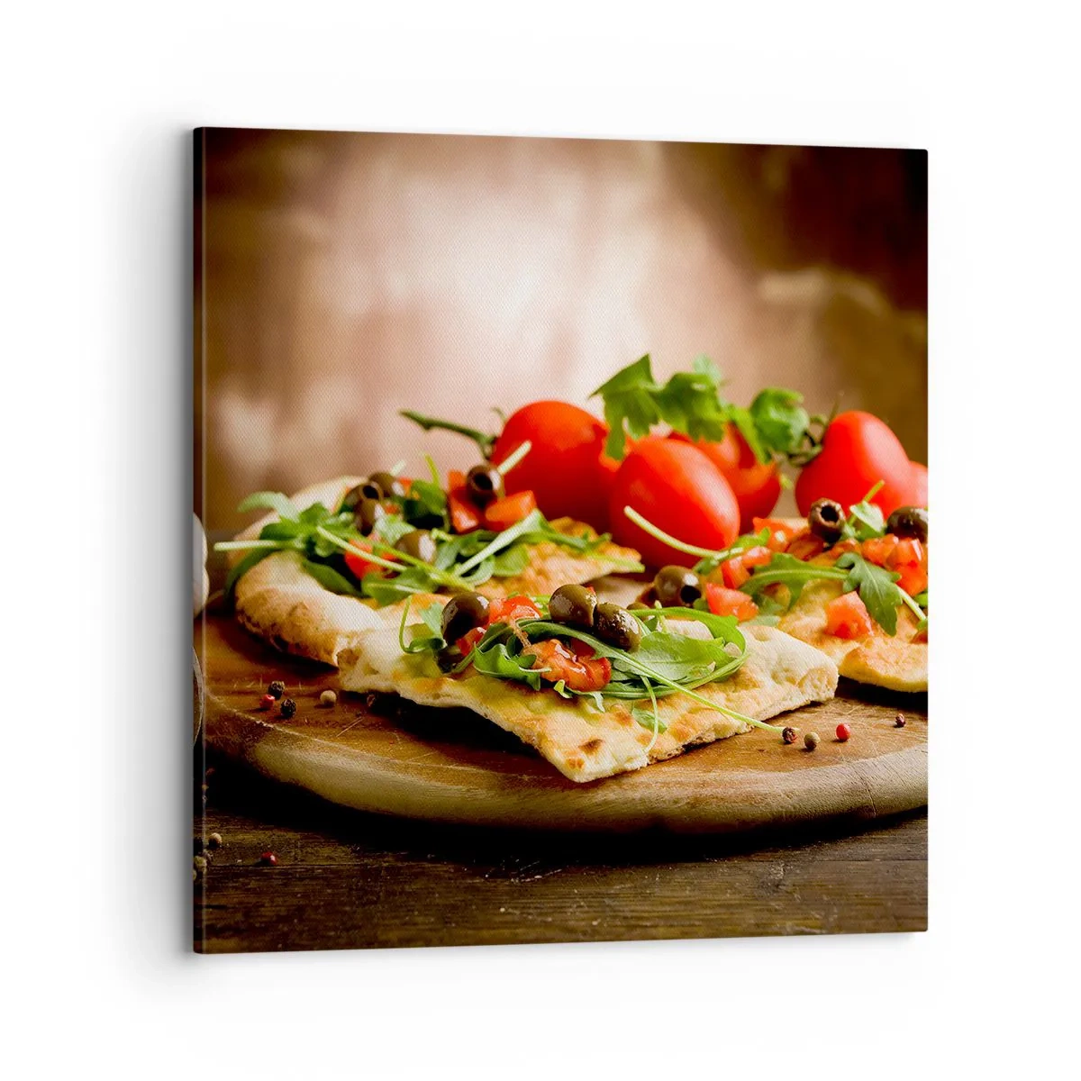 Canvastavla - Bild på duk - Direkt från ugnen och trädgården - 70x70 cm