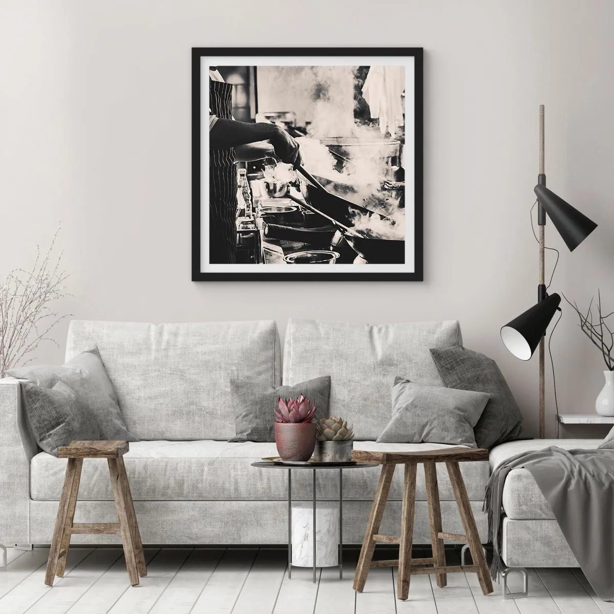 Affisch i svart ram - Alkemi av smaker - 50x50 cm