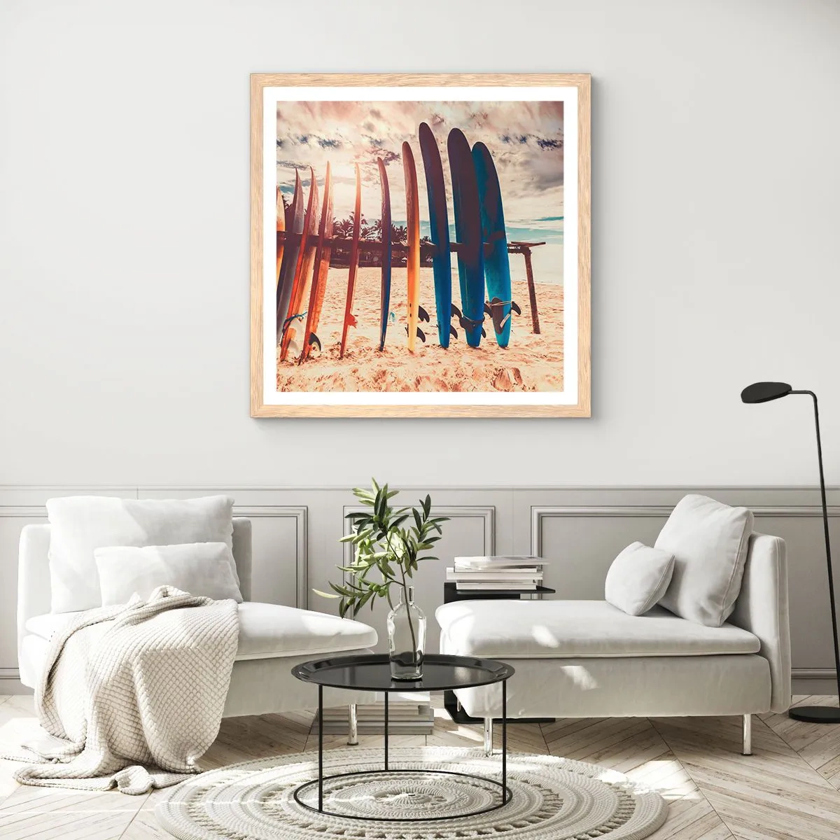 Affisch i ram av ljusek - God natt, vi ses imorgon - 40x40 cm