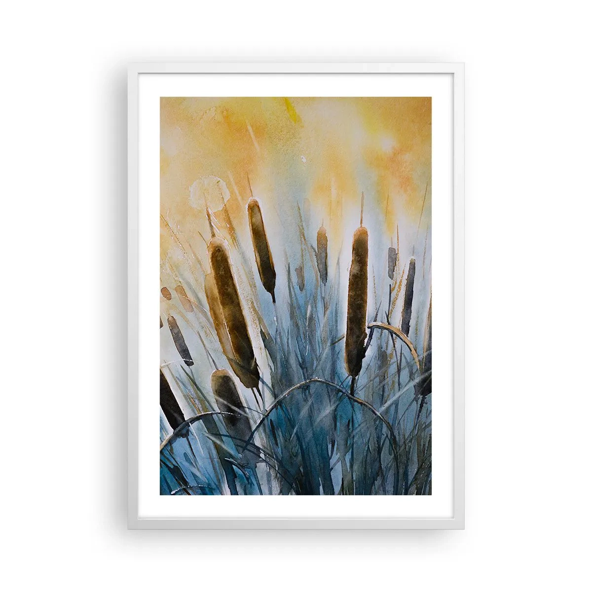 Affisch i vit ram - Vattnets kyla, solens hetta - 50x70 cm