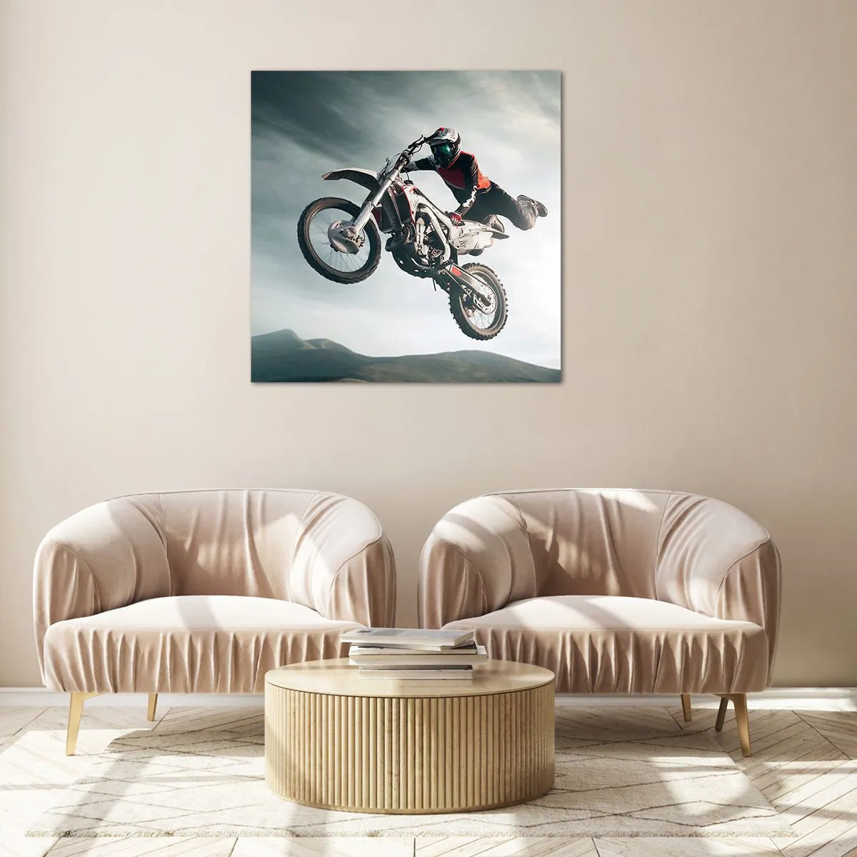 Glastavla - Bild på glas - No risk, no fun - 70x70 cm