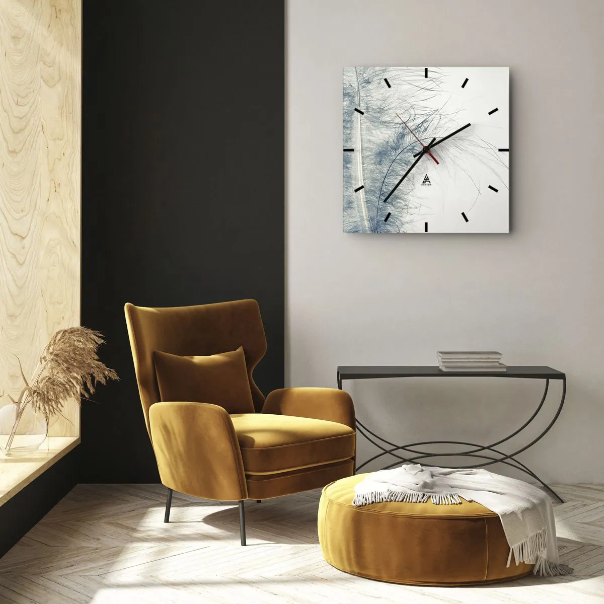 Väggklocka - Klocka på glas - Naturens viskningar - 40x40 cm