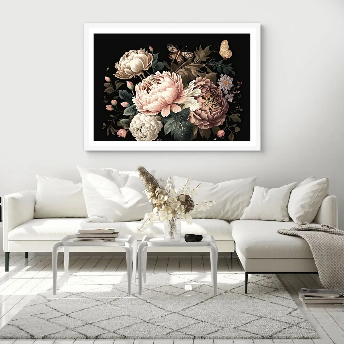 Affisch i vit ram - I barockstil - 40x30 cm