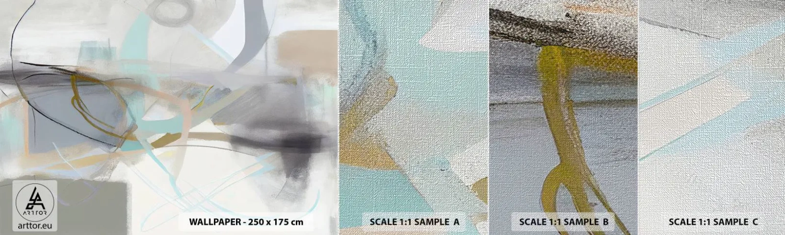 Provbit av fototapet Premium Canvas - Dimmig abstraktion - Abstraktion, Bit, Ljus - 100x30 cm