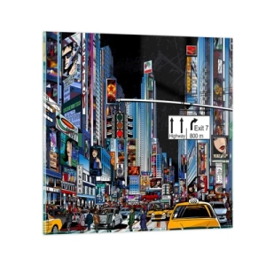 Glastavla - Bild på glas - En natt som i serierna - 30x30 cm