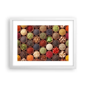 Affisch i vit ram - Världens alla smaker - 40x30 cm