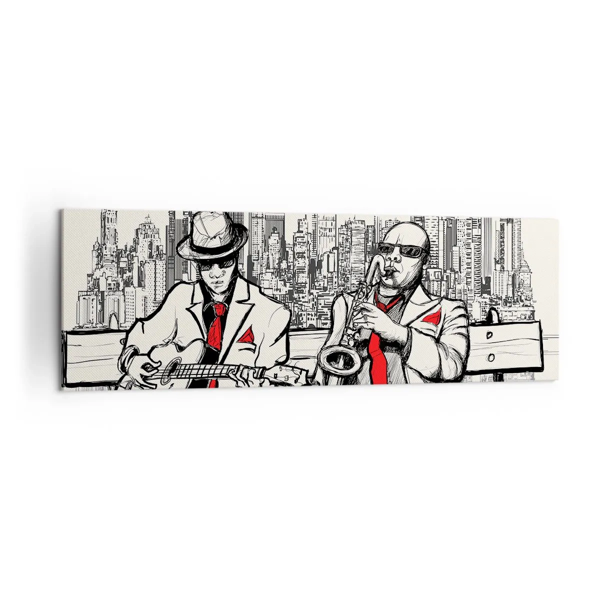 Canvastavla - Bild på duk - New Yorks improvisation - 160x50 cm