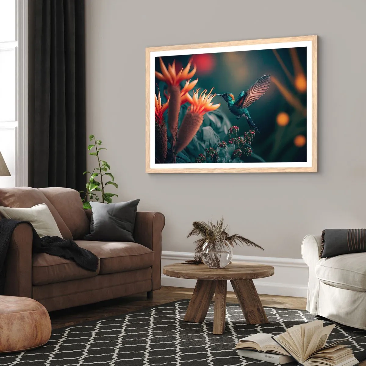 Affisch i ram av ljusek - Ett verkligt färgglatt liv - 100x70 cm