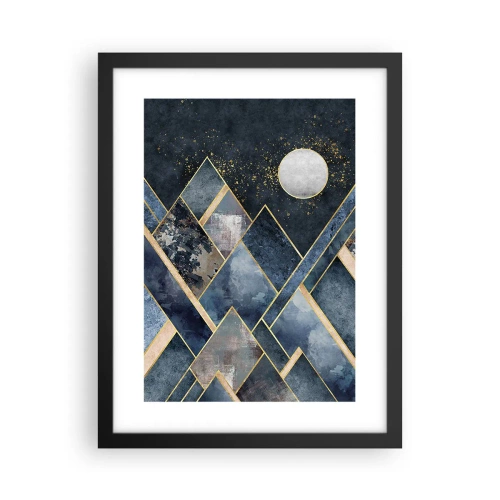 Affisch i svart ram - Geometriskt landskap - 30x40 cm