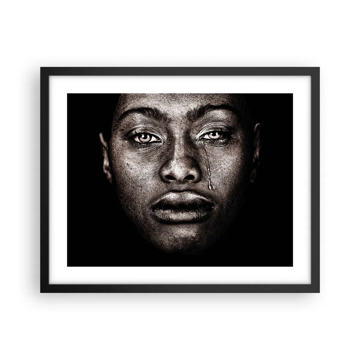 Affisch i svart ram - En tår - 50x40 cm