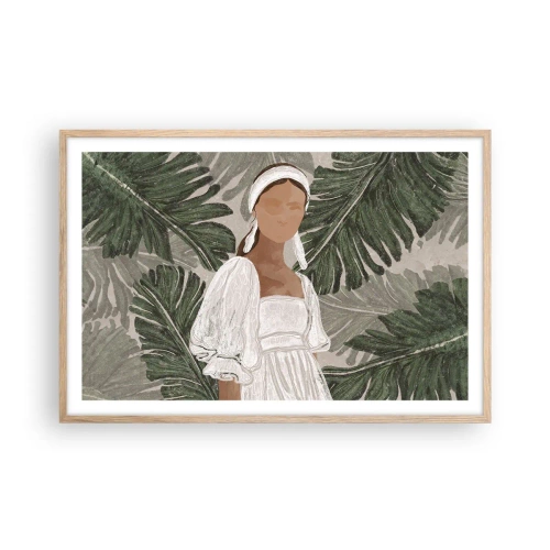 Affisch i ram av ljusek - Exotiskt porträtt - 91x61 cm