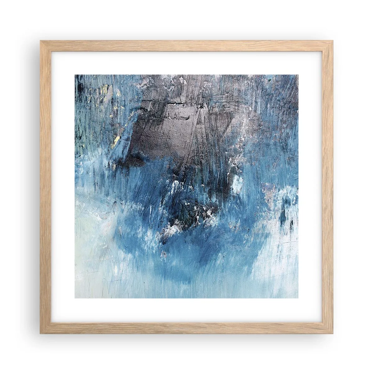 Affisch i ram av ljusek - Blå rapsodi - 40x40 cm