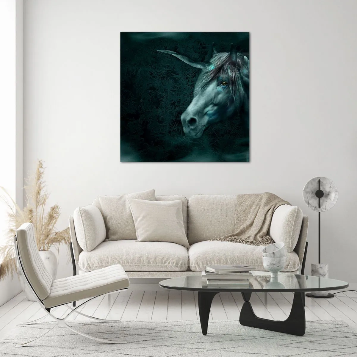 Glastavla - Bild på glas - I sagoskogen - 60x60 cm