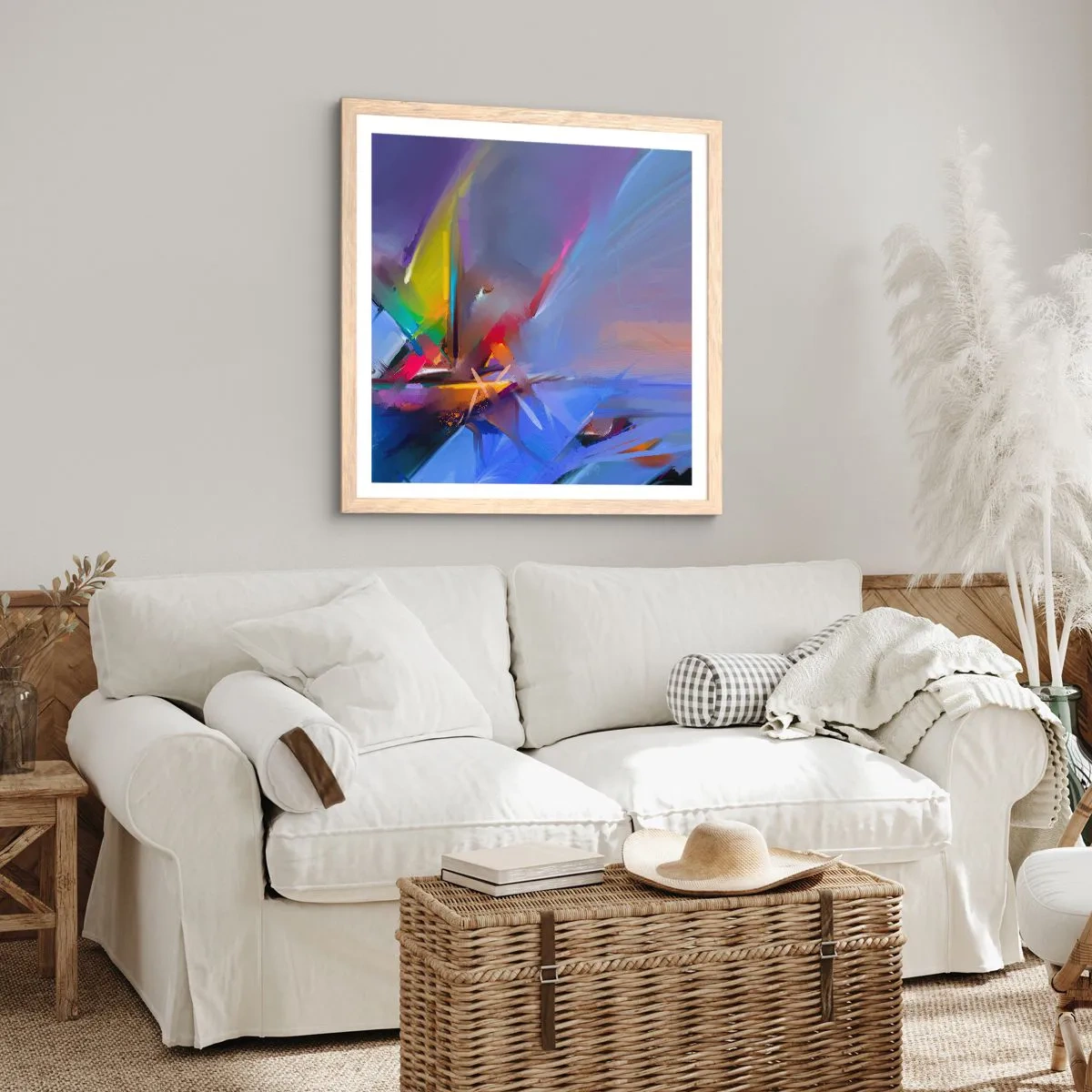 Affisch i ram av ljusek - Snabb som en fågel - 50x50 cm