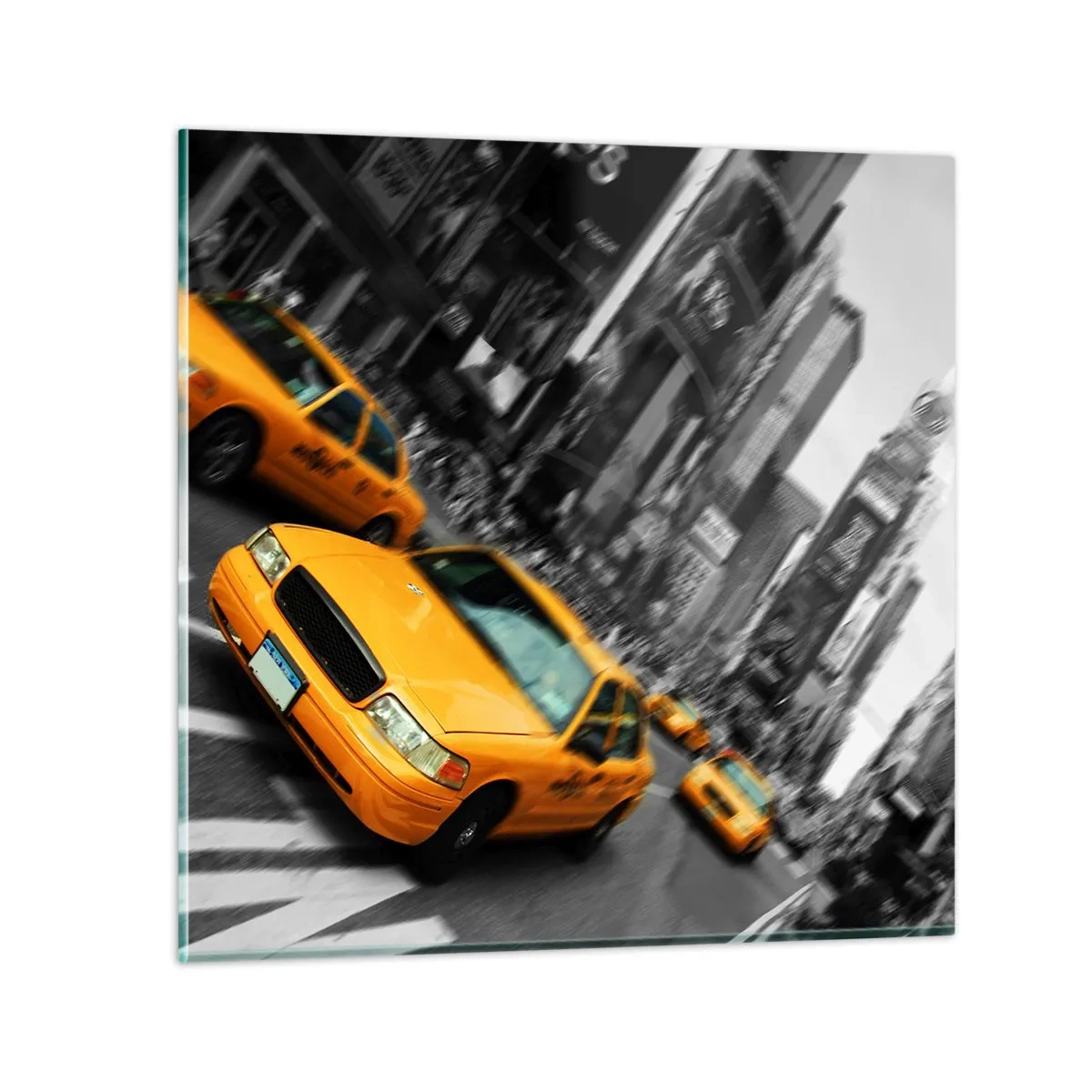 Glastavla - Bild på glas - New Yorks soldroppar - 40x40 cm