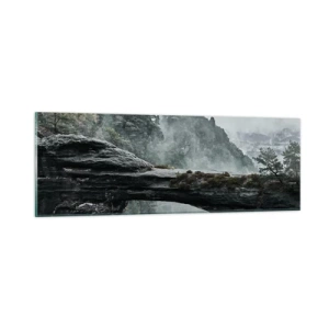 Glastavla - Bild på glas - Äventyret är på väg att börja - 90x30 cm