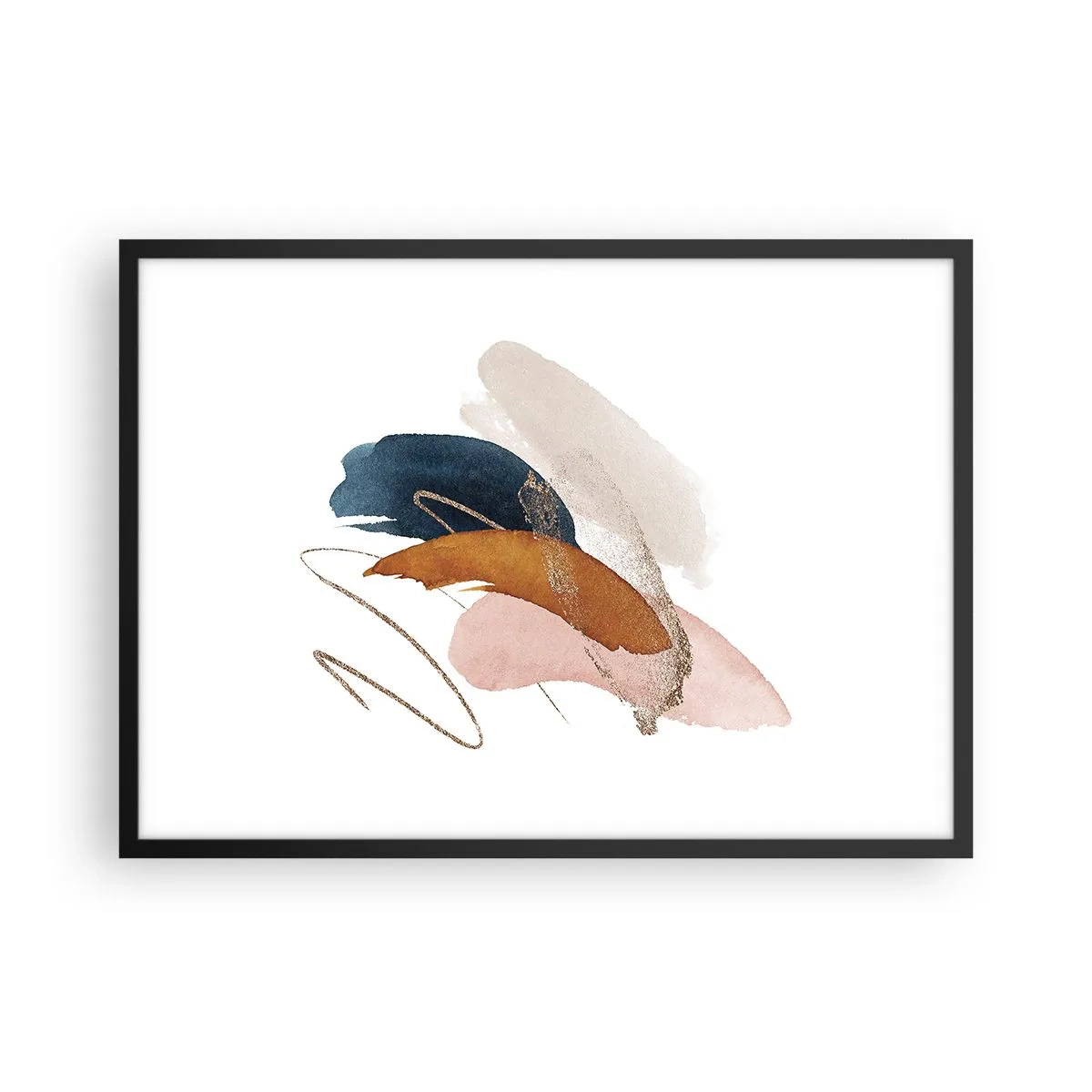 Affisch i svart ram - Bevingad komposition - 70x50 cm