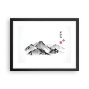 Affisch i svart ram - Bortom fjällen - 40x30 cm