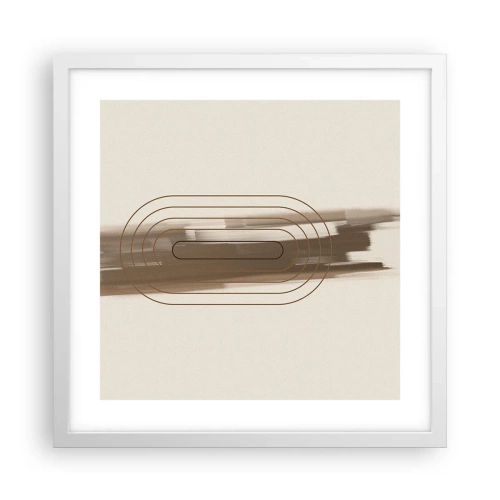 Affisch i vit ram - Grå blåst - 40x40 cm