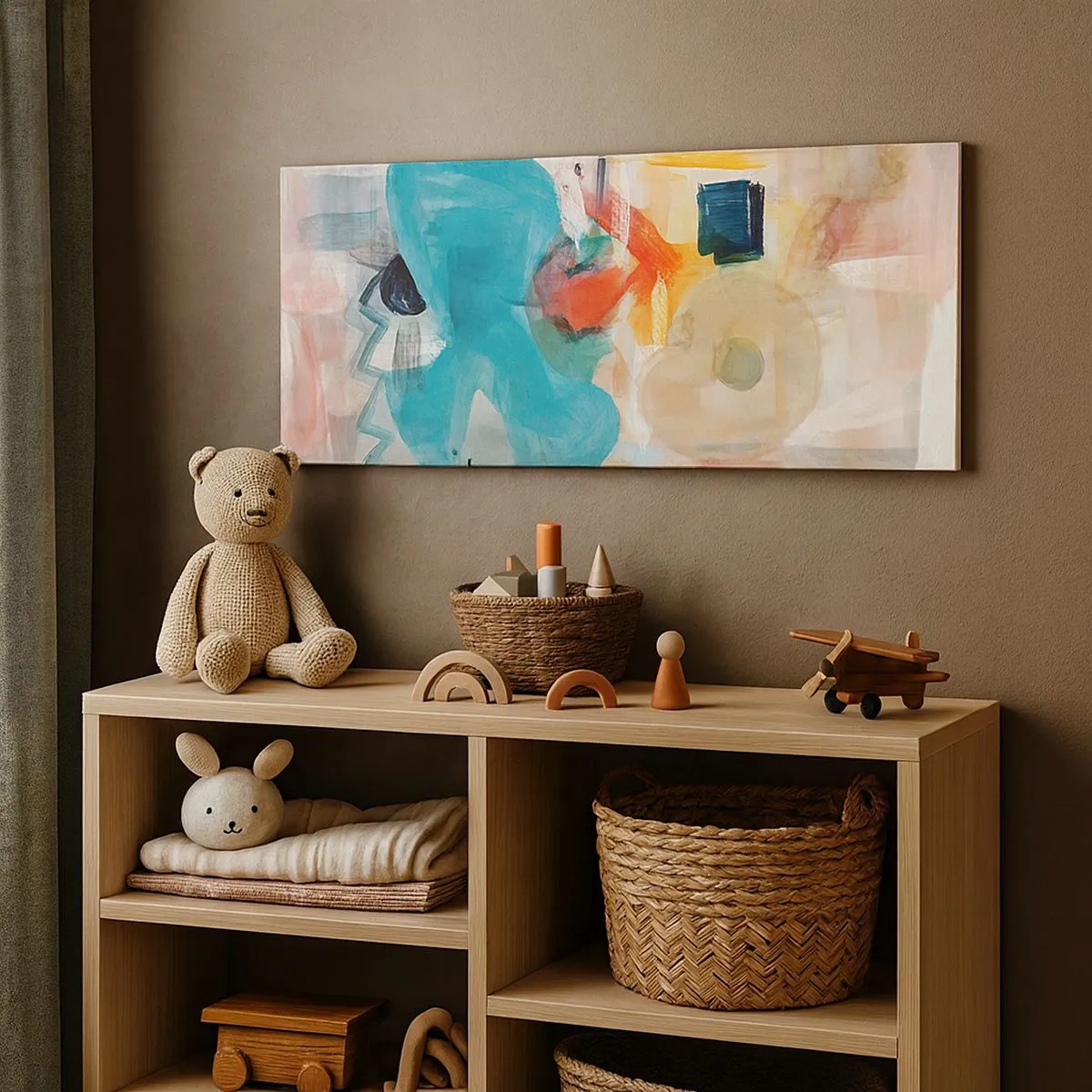 Canvastavla - Bild på duk - Ett färgglatt spel - 100x40 cm