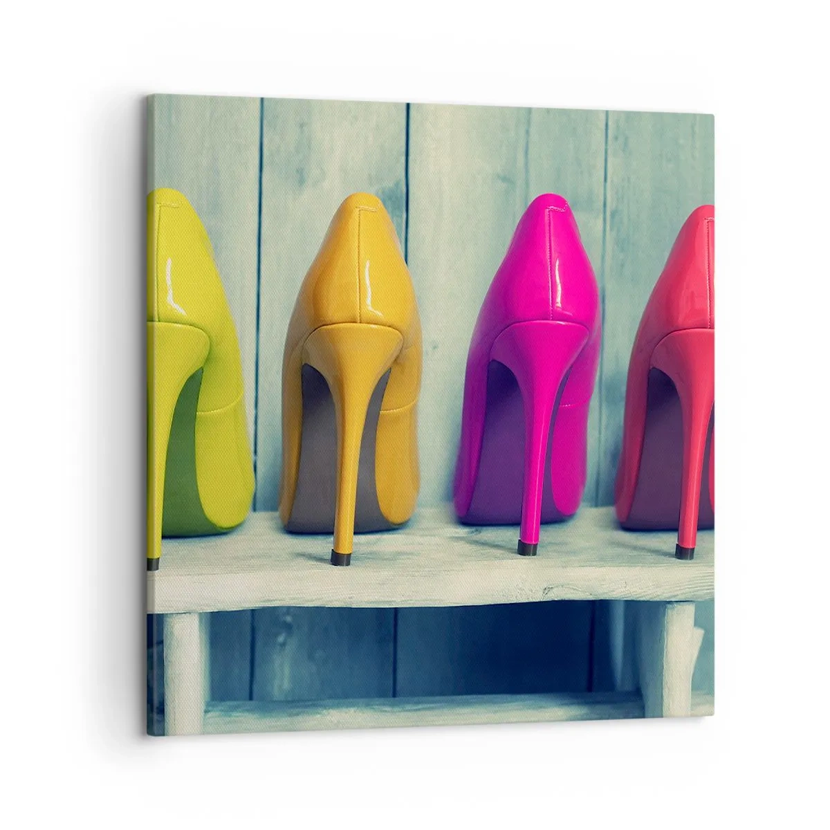 Canvastavla - Bild på duk - En promenad på regnbågen - 50x50 cm