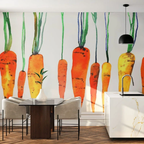 Fototapet Standard Eco - Skönhet av det vanliga - Gastronomi, Morot, Grafik - 200x140 cm