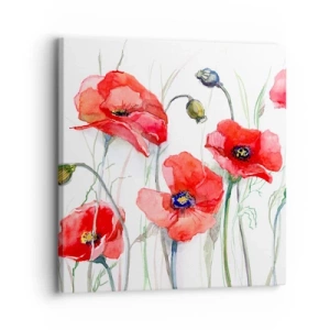 Canvastavla - Bild på duk - Polska blommor - 30x30 cm