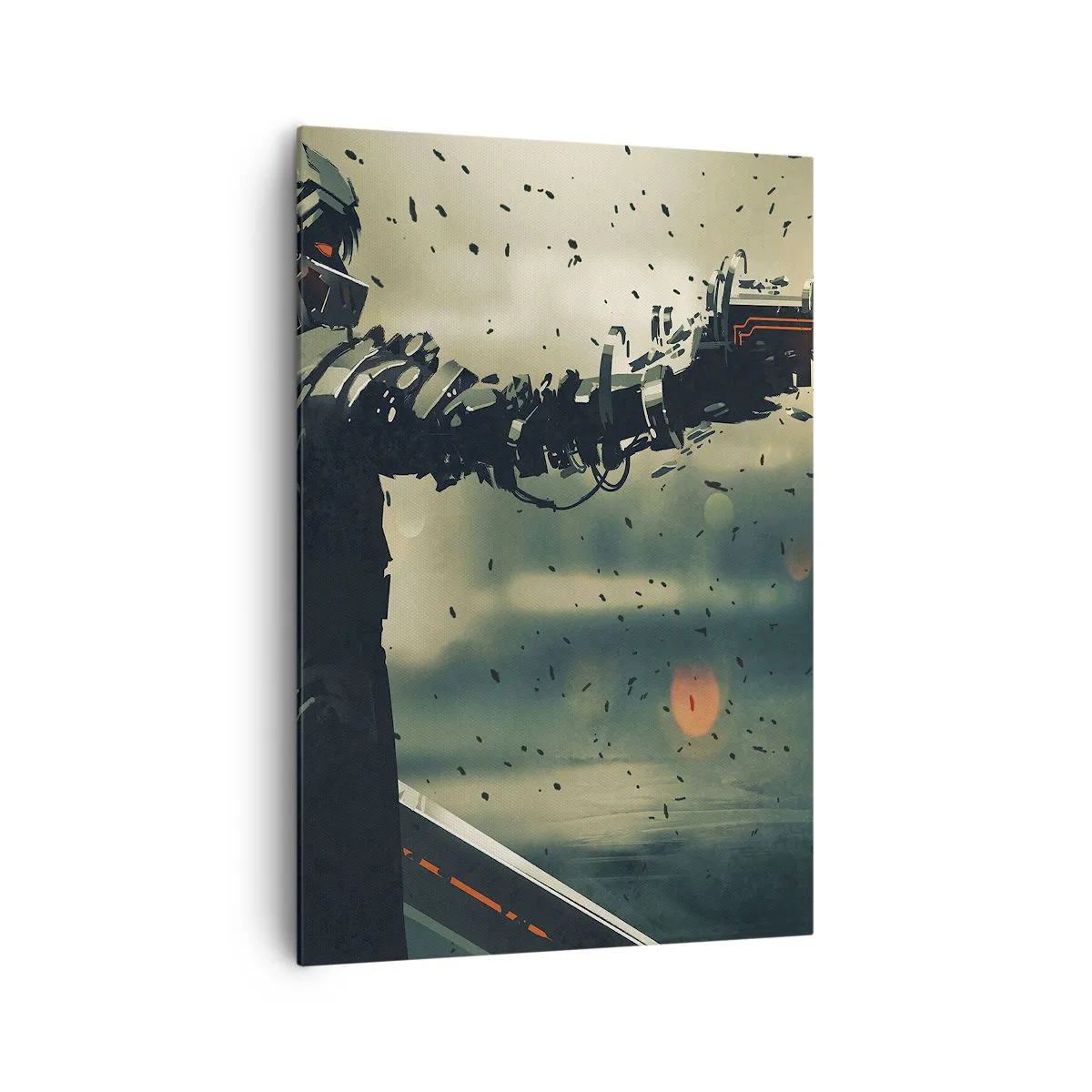 Canvastavla - Bild på duk - Dödlig vapen - din egen Terminator - 70x100 cm