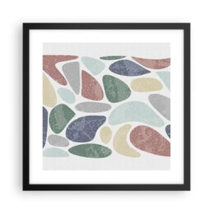 Affisch i svart ram - Mosaik av pulveriserade färger - 40x40 cm