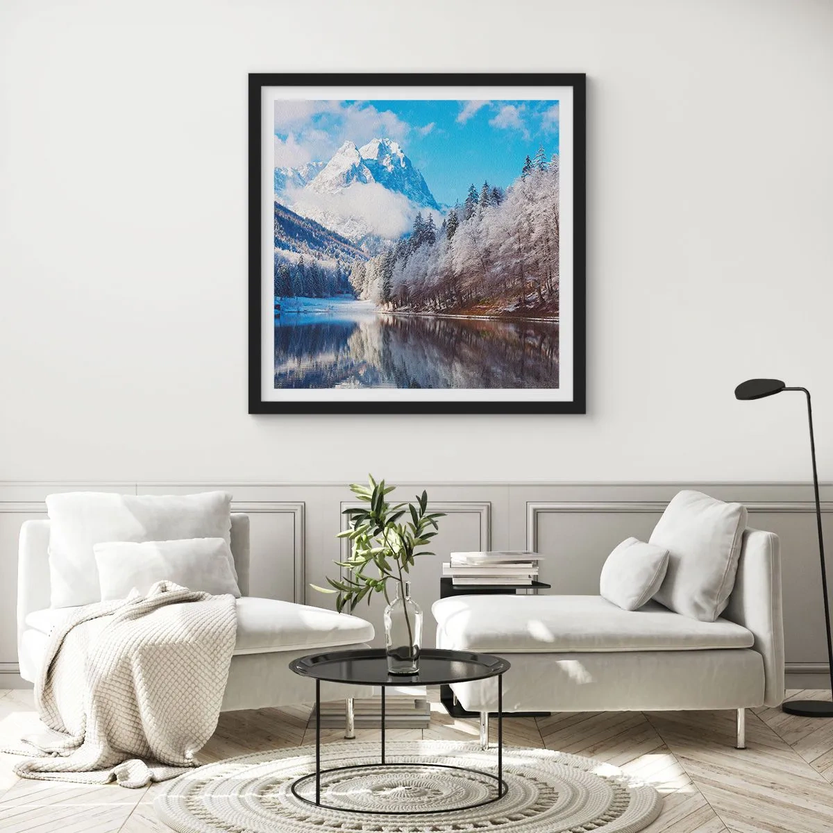 Affisch i svart ram - Snövakt - 30x30 cm