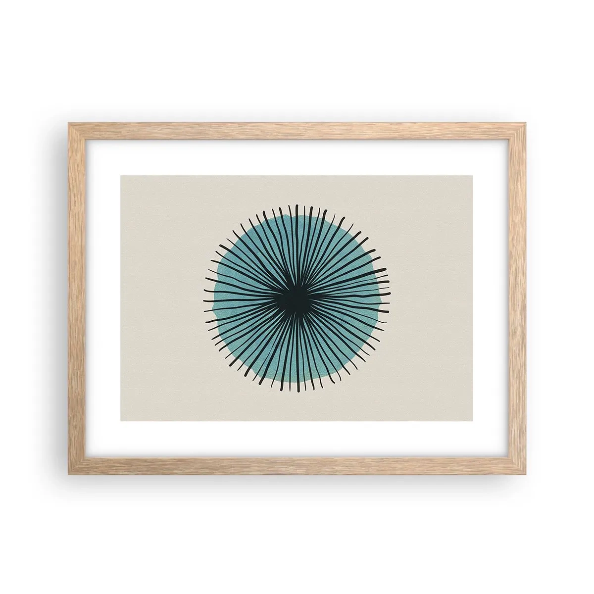 Affisch i ram av ljusek - Radier mot blått - 40x30 cm