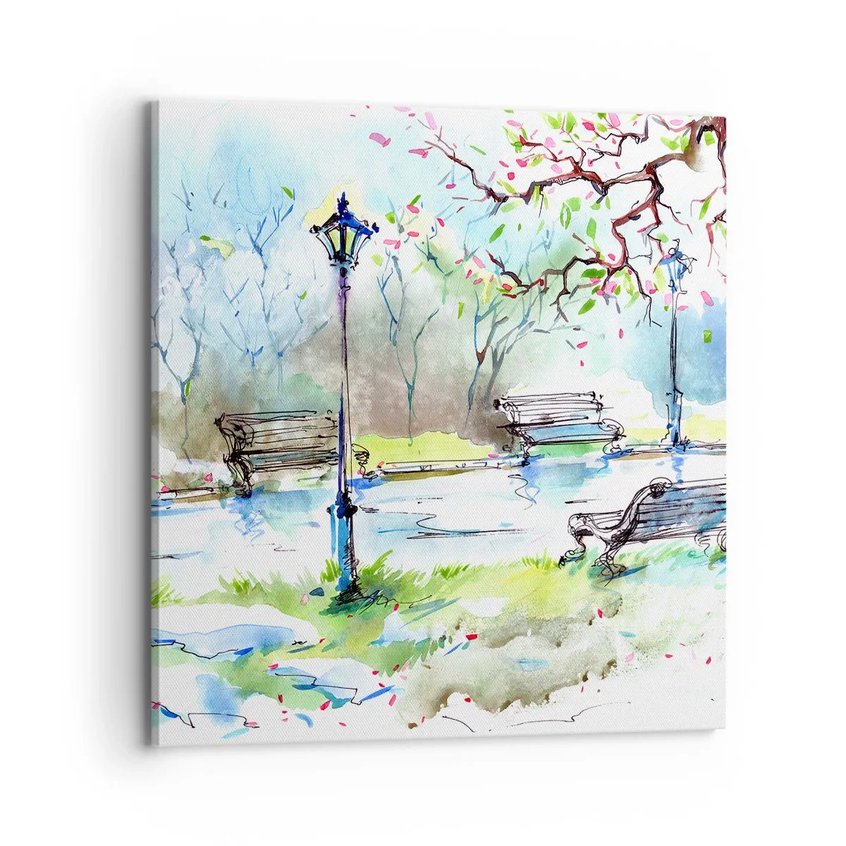 Canvastavla - Bild på duk - Parktystnadens charm - 70x70 cm