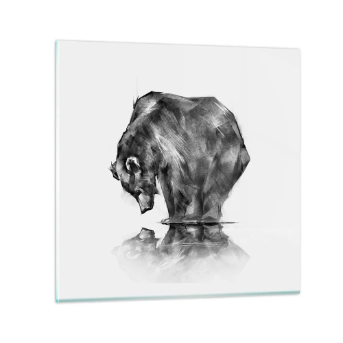 Glastavla - Bild på glas - Roligt att se någon närstående - 50x50 cm