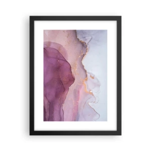 Affisch i svart ram - Lila och violett vågor - 30x40 cm