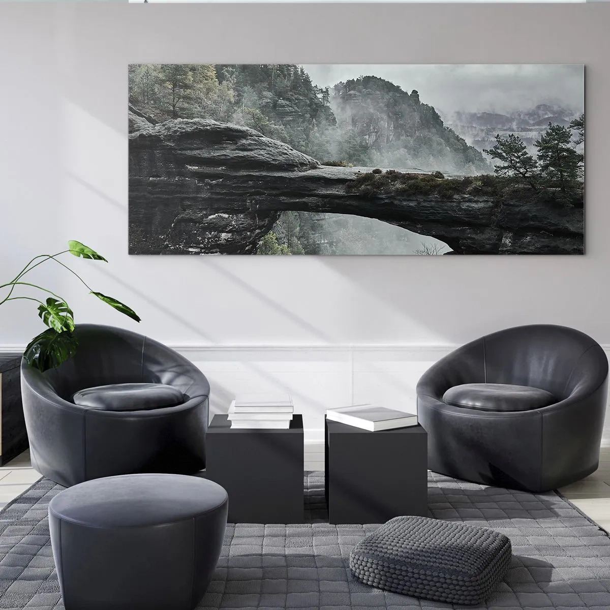 Glastavla - Bild på glas - Äventyret är på väg att börja - 160x50 cm