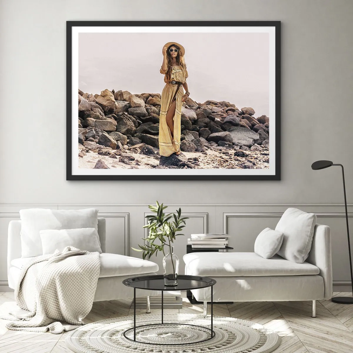 Affisch i svart ram - Stenarnas magi - 100x70 cm