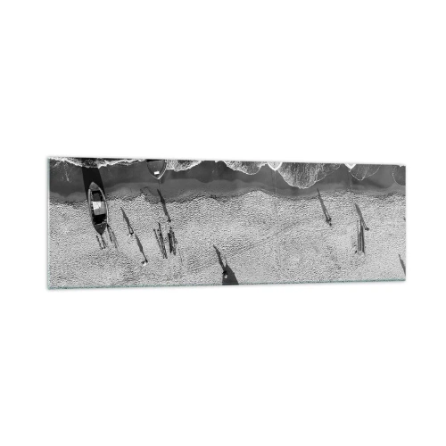 Glastavla - Bild på glas - Fortfarande på stranden... - 160x50 cm